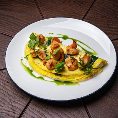 Омлет воздушный с креветкой в Утомленные солнцем по цене 790 ₽