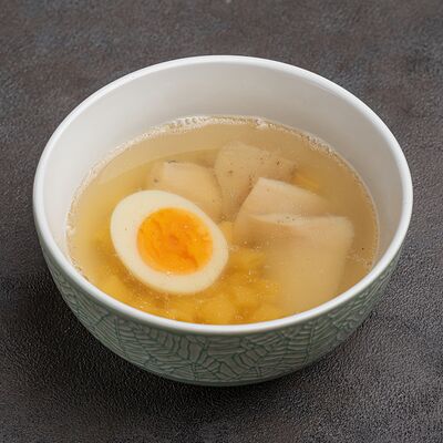 Куриный бульон с домашней лапшой и яйцом в МОСТ бистро по цене 450 ₽