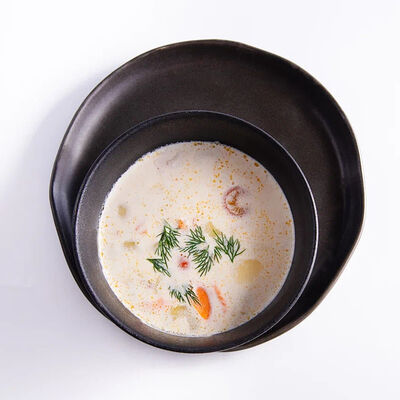 Норвежский рыбный суп с опалённым лососем в Союз-центр по цене 701 ₽