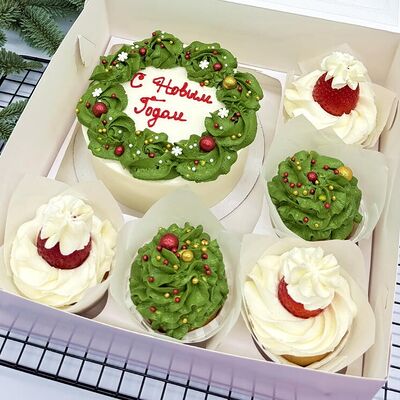 Новогодний бенто-торт 