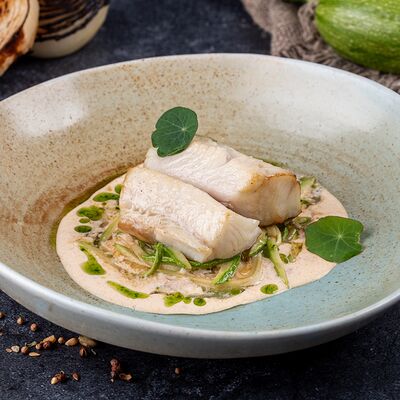 Угольная треска с пастой из кабачка в Гусь по цене 1560 ₽