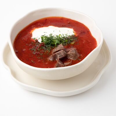 Борщ с говяжьими щечками в Неспешник по цене 825 ₽