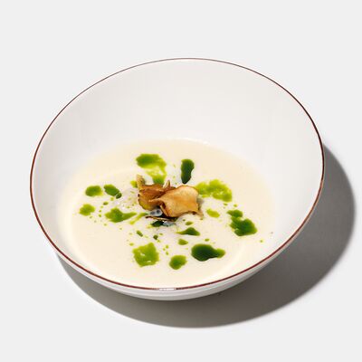Сырный крем-суп с тигровыми креветками в Эхо по цене 800 ₽