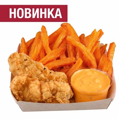 Бокс с бататом и стрипсами в Chicken Pizza & Sushi по цене 263 ₽