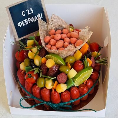 Бенто тортик с арахисом с 23 февраля в Дарите красиво по цене 4399 ₽