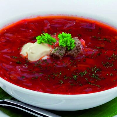 Борщ со сметаной в Три перца по цене 350 ₽