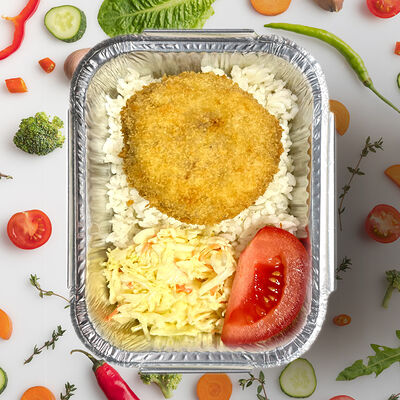 Котлета из мяса индейки с гарниром в Своя кухня Шевченко по цене 2990 ₸