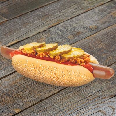 Датский хот-дог с сосиской три перца - сырв ОблаКафе по цене 329 ₽