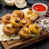 Грибы на мангале в Шашлычная 