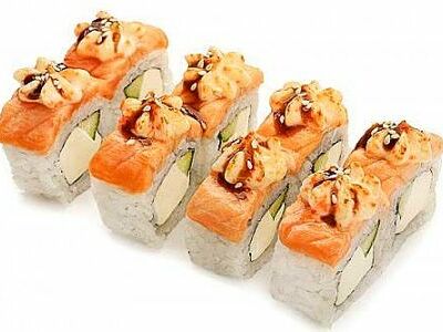 Запеченная филадельфия ролл в Sushi York по цене 460 ₽