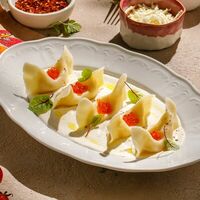 Квари с картофелем и икрой в соусе 4 сыра в Сули Гули
