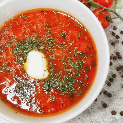 Борщ из свежей капусты с курицей в Зачётка по цене 140 ₽