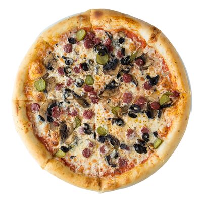 Пицца с охотничьими колбасками в Старый Амбар по цене 639 ₽