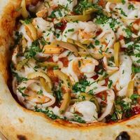 Креветки-кальмар-оливки в Gino Cafe