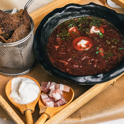 Борщ с пельменями в Место Про Тесто по цене 435 ₽