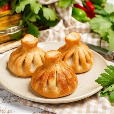 Хинкали жареные с бараниной 3 шт. в Грузинская кухня Пурмарили по цене 450 ₽