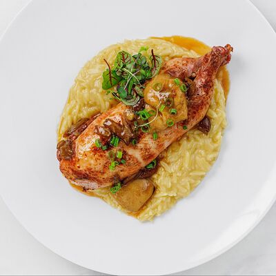 Фермерский цыпленок-корнишон, паста птитим, грибы в Реснота по цене 1500 ₽