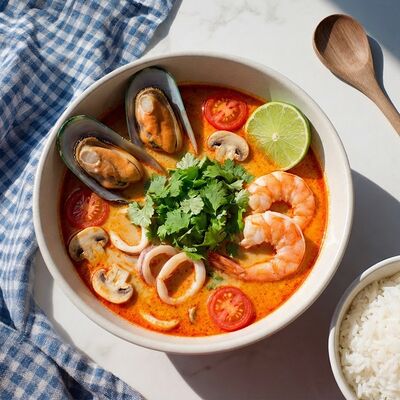 Суп Том ям в Kasabi Wooo по цене 675 ₽