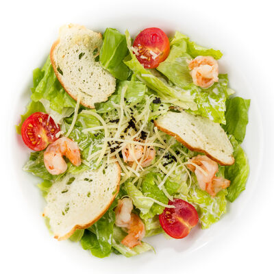 Цезарь с тигровыми креветками в Перчини на огне по цене 540