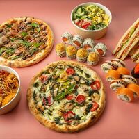 Логотип Дэнди Пицца и Суши