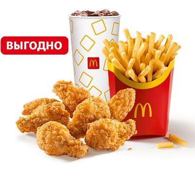 Куриные Крылышки (7 шт.) Большой МакКомбо в Макдоналдс по цене 369 ₽