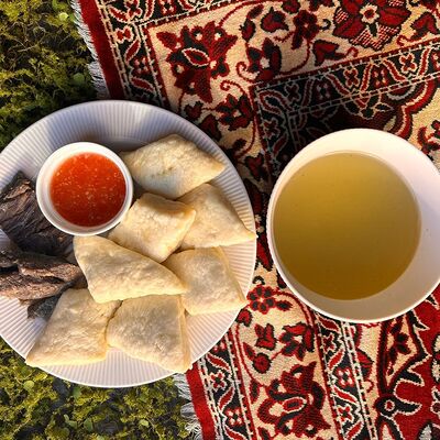 Хинкал аварский с сушеным мясом в Вкусы Дагестана по цене 810 ₽