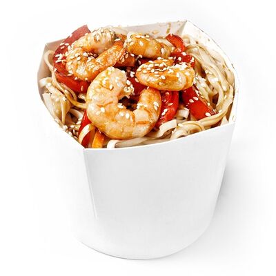 Вок лапша на выбор или рис с креветкой королевской в Суши-Мания по цене 320