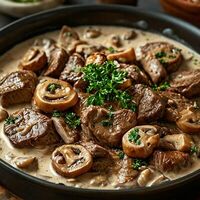 Медальон с грибами в Плов