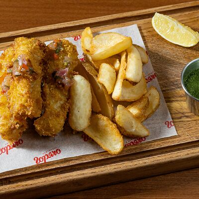 Фиш и Чипс с соусом понзу в Горячо по цене 640 ₽