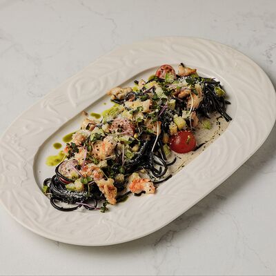 Неро паста с креветками в Облака по цене 1235 ₽