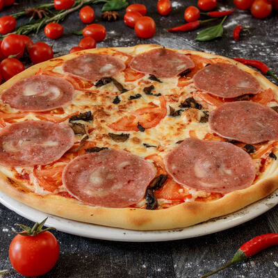 Пицца с ветчиной и грибами в Аквасуши по цене 599