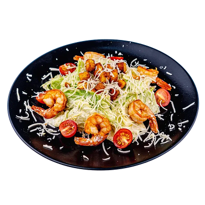 Салат Цезарь с креветками в 5 уровень по цене 600 ₽