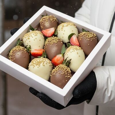 Клубника в бельгийском шоколаде чб золото в Букет Альфред I клубника в шоколаде и букеты по цене 1990 ₽