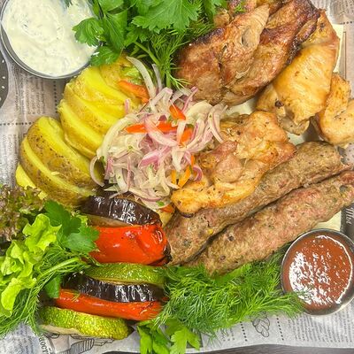 Набор на двоих на мангалев Лось Лосось по цене 2200 ₽