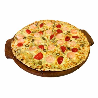 Пицца с креветками и соусом Песто 33см в Малевич по цене 1430 ₽