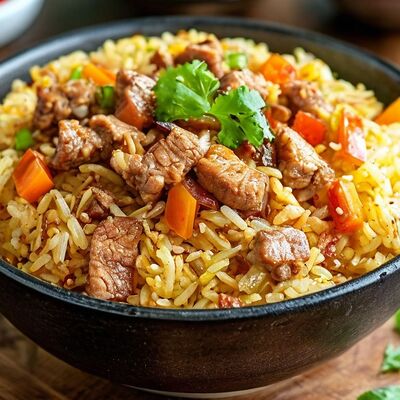 Рис со свининой в РАКИДОНА по цене 410 ₽