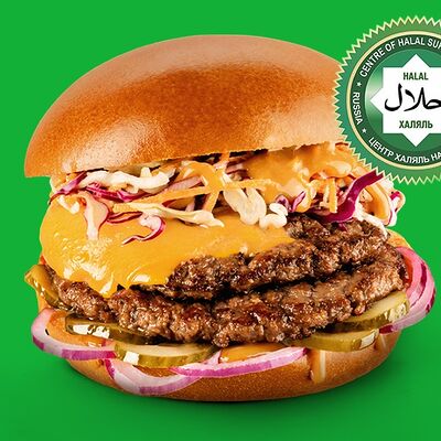 Бургер Слоу халяль двойной в Black Star Burger по цене 970 ₽