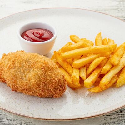 Котлета по-киевски с картофелем фрив Чили пицца по цене 600 ₽