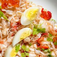 Оливье с камчатским крабом в Capo Ristorante