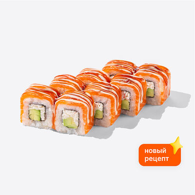 Ролл с лососем и крабом в Много лосося по цене 825