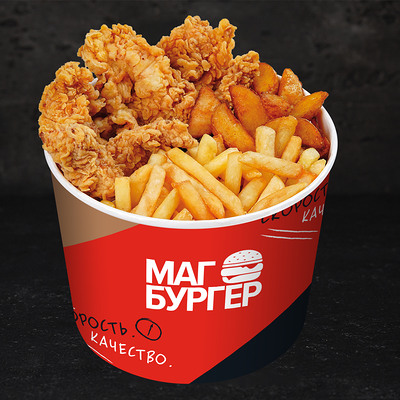 8 стрипсов и Фри б и Деревня б в Магбургер & Братья Караваевы по цене 990