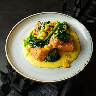 Филе лосося с брокколи в Потроха по цене 1019