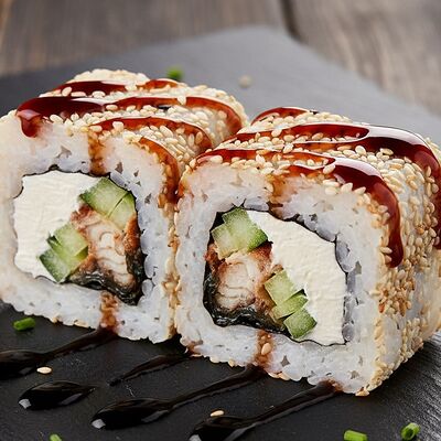 Сливочный угорь в ОЛИО пицца и суши по цене 510 ₽