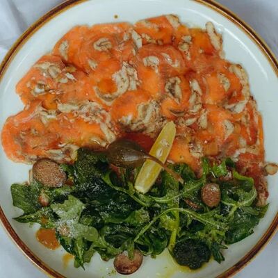 Карпаччо из благородных рыб слабого посола в Роланд по цене 900 ₽