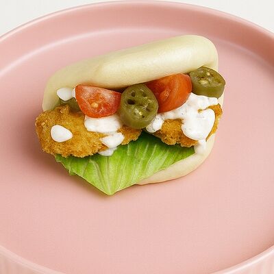 Булочка бао с цыплёнком в соусе манго в Panga Banga по цене 455 ₽