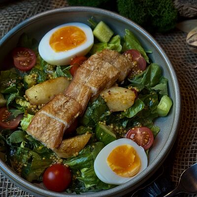 Салат Нисуаз с угрем собственного копчения в Угли по цене 940 ₽