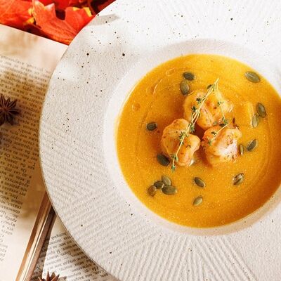 Суп тыквенный с креветками в Feromon по цене 560 ₽