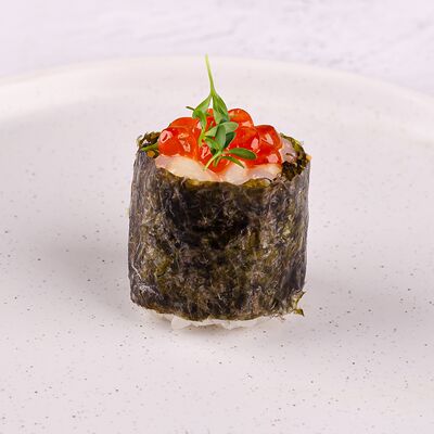 Гункан с гребешком и красной икрой в Близкие по цене 290 ₽