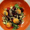 Салат со свеклой, творожными шариками, соусом песто и кедровыми орешками в Олимпия food по цене 470