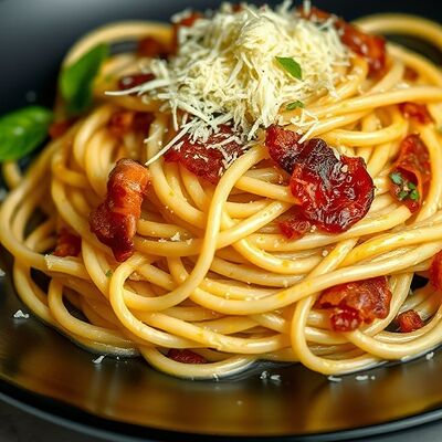 Паста карбонара с бекономв Мидийный рай по цене 620 ₽